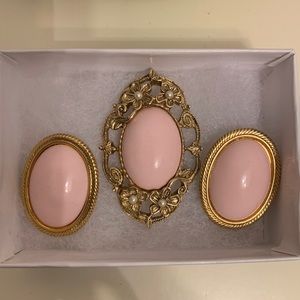 Mid-century vintage Victorian Edwardian brooch and earring